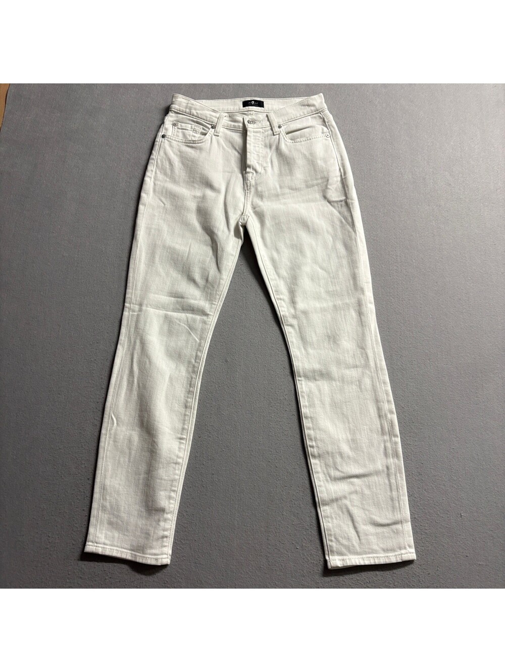 7 For All Mankind Josefina Boyfriend Jeans Womens Size 25 White Denim
